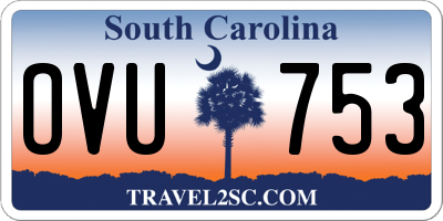 SC license plate OVU753