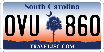 SC license plate OVU860