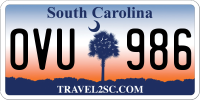 SC license plate OVU986