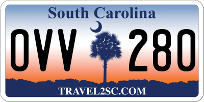 SC license plate OVV280