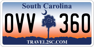 SC license plate OVV360