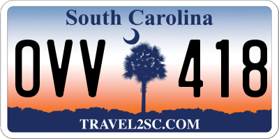 SC license plate OVV418