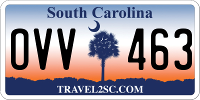 SC license plate OVV463