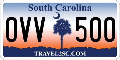 SC license plate OVV500