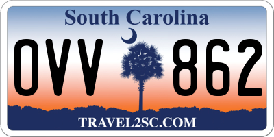 SC license plate OVV862
