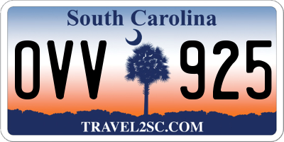 SC license plate OVV925