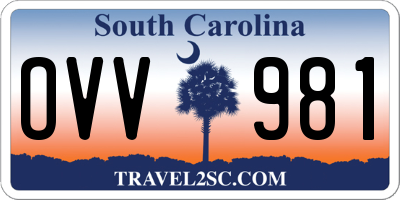 SC license plate OVV981