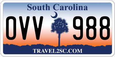 SC license plate OVV988