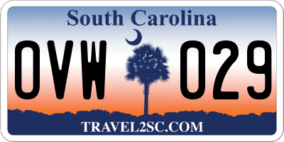 SC license plate OVW029