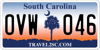 SC license plate OVW046