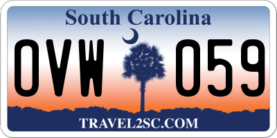 SC license plate OVW059