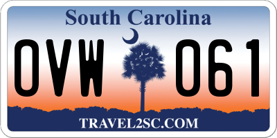 SC license plate OVW061