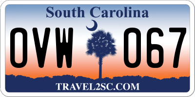 SC license plate OVW067