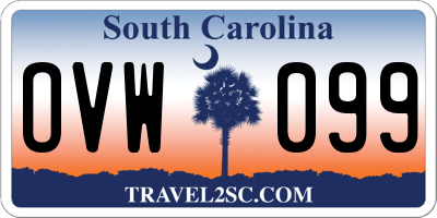 SC license plate OVW099