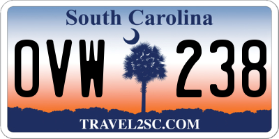 SC license plate OVW238
