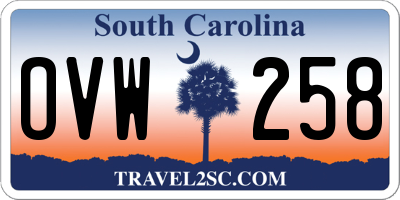 SC license plate OVW258
