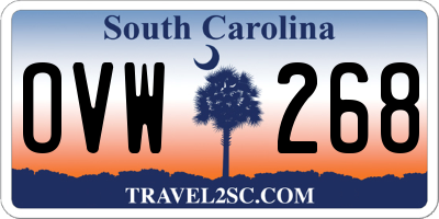 SC license plate OVW268