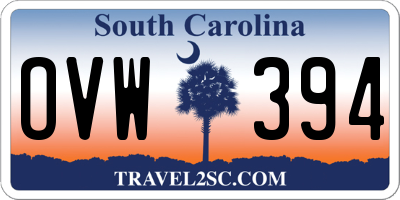 SC license plate OVW394