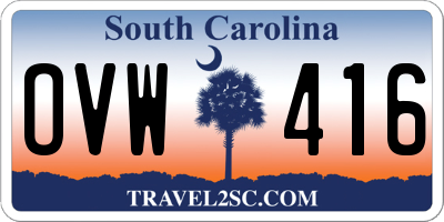 SC license plate OVW416