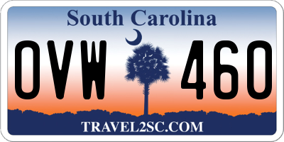 SC license plate OVW460