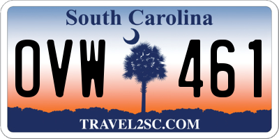 SC license plate OVW461