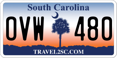 SC license plate OVW480