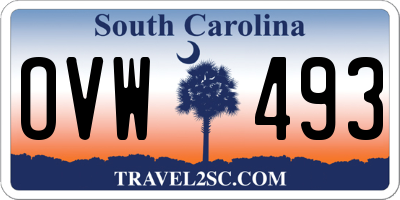SC license plate OVW493