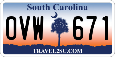 SC license plate OVW671