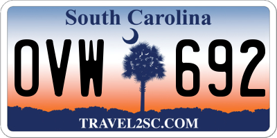 SC license plate OVW692