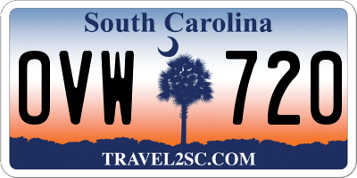 SC license plate OVW720