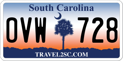 SC license plate OVW728