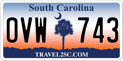 SC license plate OVW743