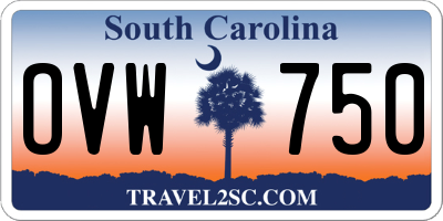 SC license plate OVW750