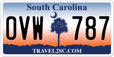 SC license plate OVW787