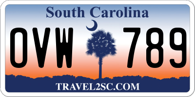 SC license plate OVW789