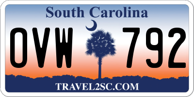 SC license plate OVW792