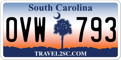 SC license plate OVW793