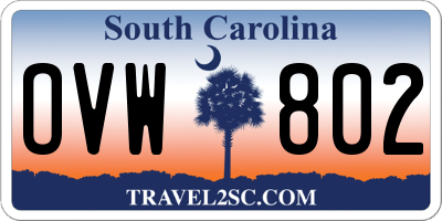 SC license plate OVW802
