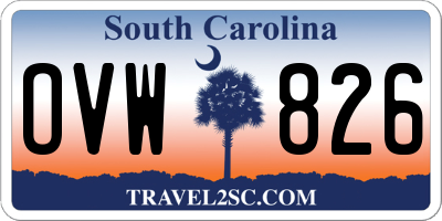 SC license plate OVW826