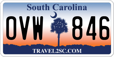 SC license plate OVW846