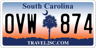 SC license plate OVW874