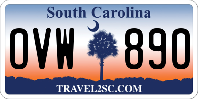 SC license plate OVW890