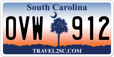 SC license plate OVW912