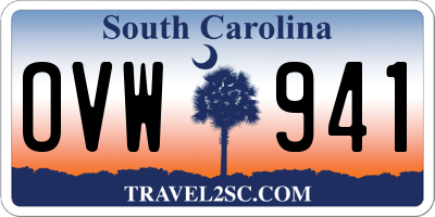 SC license plate OVW941