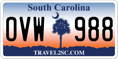 SC license plate OVW988