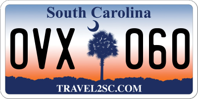 SC license plate OVX060