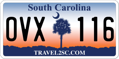 SC license plate OVX116