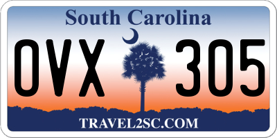 SC license plate OVX305