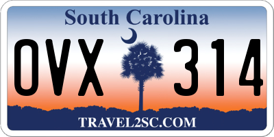 SC license plate OVX314