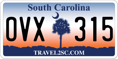 SC license plate OVX315